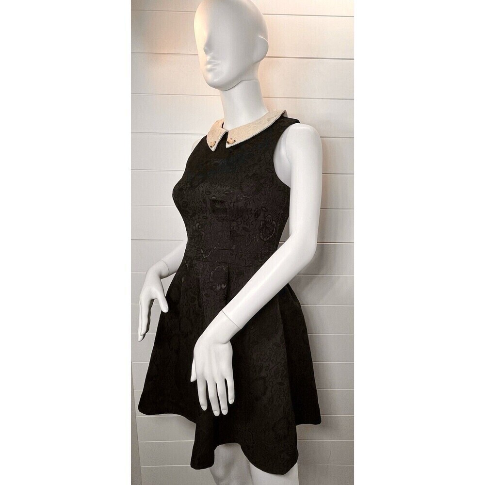 Yumi Dress 0/2 Peter Pan Collar Whimsy Goth Wednesday Addams *Tiny Flaw Black